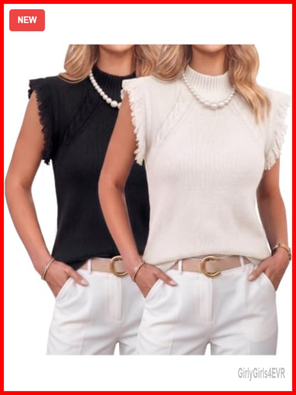 Cable Knit Turtleneck Sweater Vest Sleeveless Tank Top Layering Piece